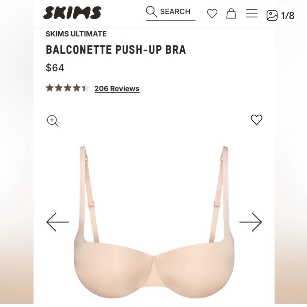 SKIMS Ultimate Balconette Push-Up Bra - Cream